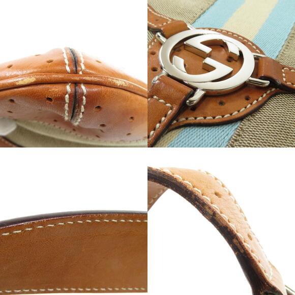 Gucci Logo Handbag Canvas Calf Leather - Picture 10 of 10